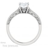 Oval Shaped Forever One Moissanite Engagement Ring #GTJ1152-oval-fo-w 2 Oval Shaped Forever One Moissanite Engagement Ring #GTJ1152-oval-fo-w