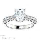 Oval Shaped Forever One Moissanite Engagement Ring #GTJ1152-oval-fo-w 1 Oval Shaped Forever One Moissanite Engagement Ring #GTJ1152-oval-fo-w