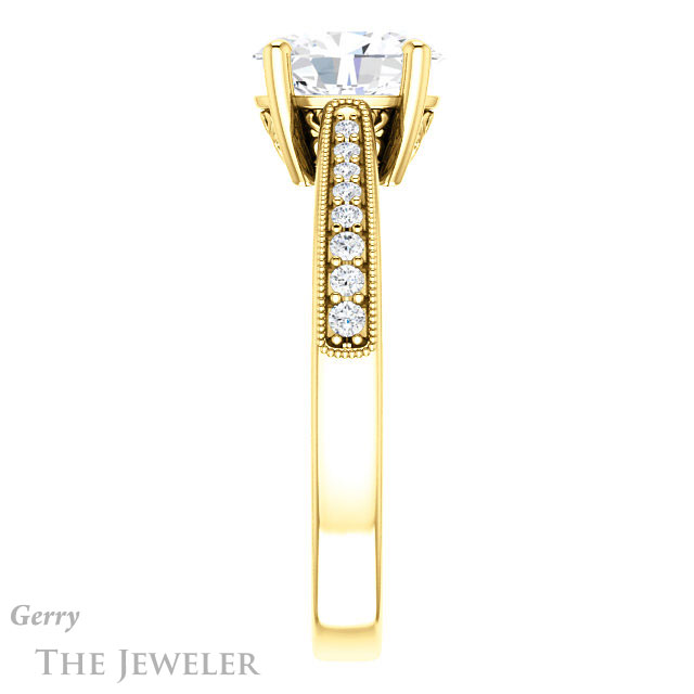 Oval Shaped Forever One Moissanite Engagement Ring #GTJ1152-oval-fo-y 3 Oval Shaped Forever One Moissanite Engagement Ring #GTJ1152-oval-fo-y