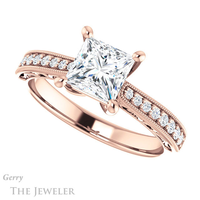 Princess Cut Forever One Moissanite Engagement Ring #GTJ1152-square-fo-r 5 Princess Cut Forever One Moissanite Engagement Ring #GTJ1152-square-fo-r
