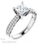 Princess Cut Forever One Moissanite Engagement Ring #GTJ1152-square-fo-w
