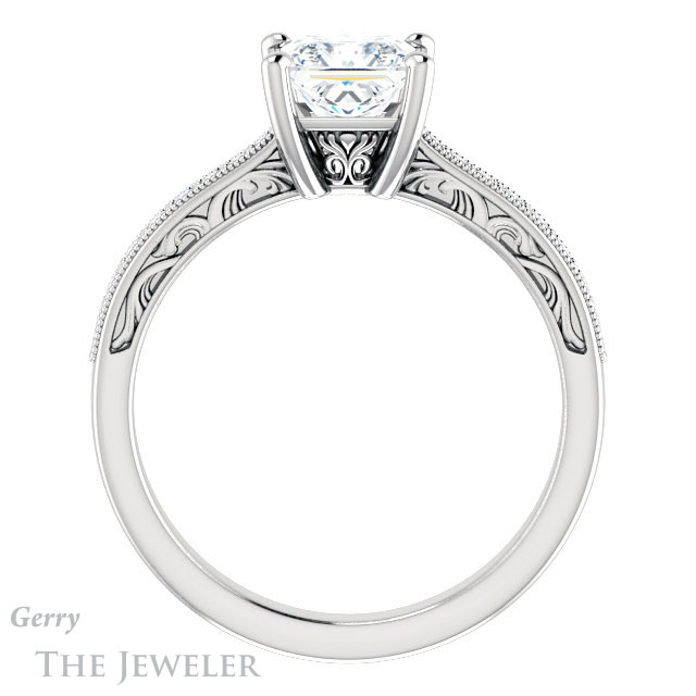 Princess Cut Forever One Moissanite Engagement Ring #GTJ1152-square-fo-w