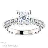 Princess Cut Forever One Moissanite Engagement Ring #GTJ1152-square-fo-w