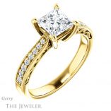 Princess Cut Forever One Moissanite Engagement Ring #GTJ1152-square-fo-y
