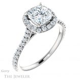 Cushion Cut Forever One Moissanite Engagement Ring #GTJ1153-cushion-fo-w 4 Cushion Cut Forever One Moissanite Engagement Ring #GTJ1153-cushion-fo-w