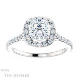 Cushion Cut Forever One Moissanite Engagement Ring #GTJ1153-cushion-fo-w 1 Cushion Cut Forever One Moissanite Engagement Ring #GTJ1153-cushion-fo-w