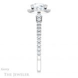 Cushion Cut Forever One Moissanite Engagement Ring #GTJ1153-cushion-fo-w 3 Cushion Cut Forever One Moissanite Engagement Ring #GTJ1153-cushion-fo-w
