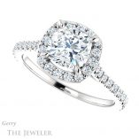 Cushion Cut Forever One Moissanite Engagement Ring #GTJ1153-cushion-fo-w 5 Cushion Cut Forever One Moissanite Engagement Ring #GTJ1153-cushion-fo-w