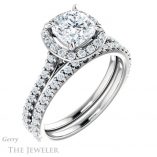 Cushion Cut Forever One Moissanite Engagement Ring #GTJ1153-cushion-fo-w 6 Cushion Cut Forever One Moissanite Engagement Ring #GTJ1153-cushion-fo-w