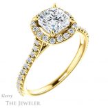 Cushion Cut Forever One Moissanite Engagement Ring #GTJ1153-cushion-fo-y