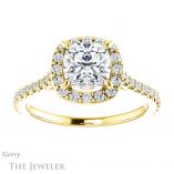 Cushion Cut Forever One Moissanite Engagement Ring #GTJ1153-cushion-fo-y