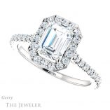 Emerald Cut Forever One Moissanite Engagement Ring #GTJ1153-emerald-fb-w 5 Emerald Cut Forever Brilliant Moissanite Engagement Ring #GTJ1153-emerald-fb-w