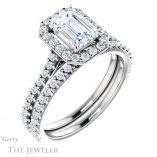Emerald Cut Forever One Moissanite Engagement Ring #GTJ1153-emerald-fb-w 6 Emerald Cut Forever Brilliant Moissanite Engagement Ring #GTJ1153-emerald-fb-w