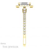 Emerald Cut Forever One Moissanite Engagement Ring #GTJ1153-emerald-fb-y 3 Emerald Cut Forever Brilliant Moissanite Engagement Ring #GTJ1153-emerald-fb-y