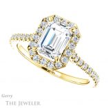 Emerald Cut Forever One Moissanite Engagement Ring #GTJ1153-emerald-fb-y 5 Emerald Cut Forever Brilliant Moissanite Engagement Ring #GTJ1153-emerald-fb-y
