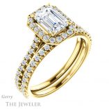 Emerald Cut Forever One Moissanite Engagement Ring #GTJ1153-emerald-fb-y 6 Emerald Cut Forever Brilliant Moissanite Engagement Ring #GTJ1153-emerald-fb-y