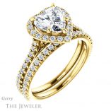 Heart Shaped Forever Brilliant Moissanite Engagement Ring #GTJ1153-heart-fb-y