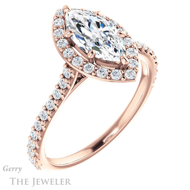 Marquise Cut Forever One Moissanite Engagement Ring #GTJ1153-marquise-fb-r 4 Marquise Cut Forever Brilliant Moissanite Engagement Ring #GTJ1153-marquise-fb-r