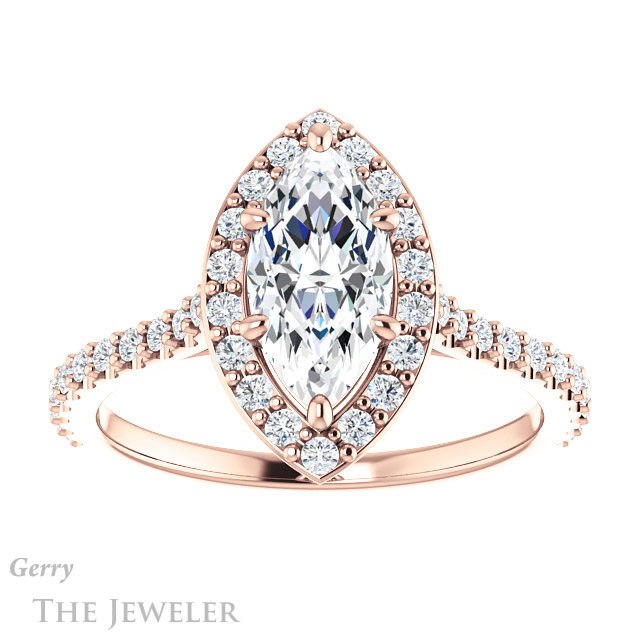 Marquise Cut Forever One Moissanite Engagement Ring #GTJ1153-marquise-fb-r 1 Marquise Cut Forever Brilliant Moissanite Engagement Ring #GTJ1153-marquise-fb-r