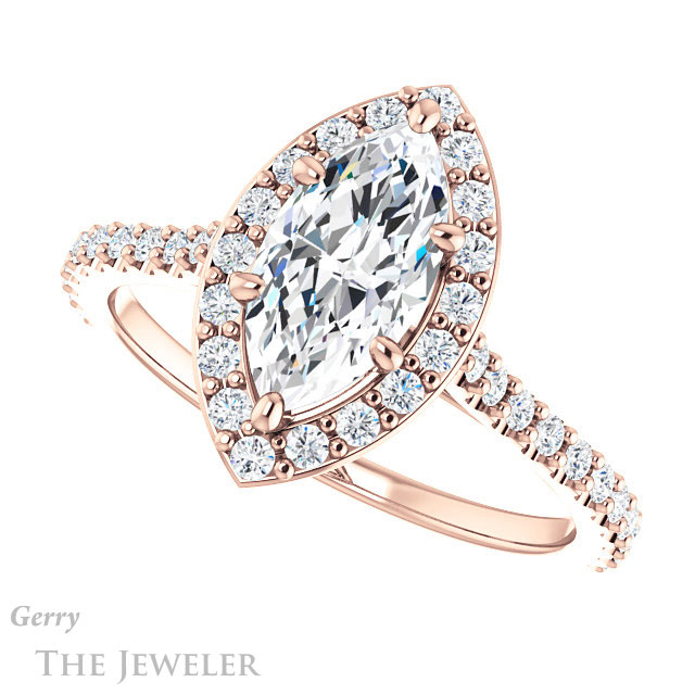 Marquise Cut Forever One Moissanite Engagement Ring #GTJ1153-marquise-fb-r 5 Marquise Cut Forever Brilliant Moissanite Engagement Ring #GTJ1153-marquise-fb-r