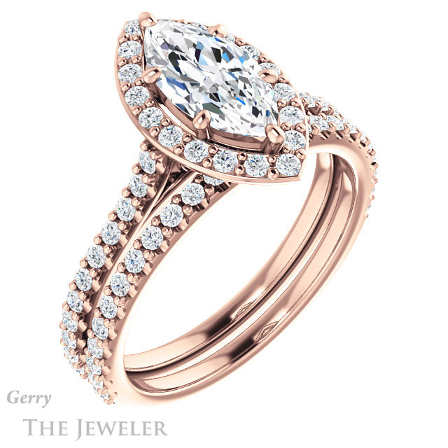 Marquise Cut Forever One Moissanite Engagement Ring #GTJ1153-marquise-fb-r 6 Marquise Cut Forever Brilliant Moissanite Engagement Ring #GTJ1153-marquise-fb-r