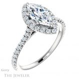 Marquise Cut Forever Brilliant Moissanite Engagement Ring #GTJ1153-marquise-fb-w