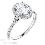Oval Shaped Forever One Moissanite Engagement Ring #GTJ1153-oval-fo-w