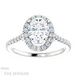 Oval Shaped Forever One Moissanite Engagement Ring #GTJ1153-oval-fo-w