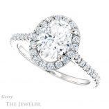 Oval Shaped Forever One Moissanite Engagement Ring #GTJ1153-oval-fo-w