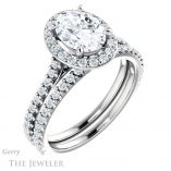 Oval Shaped Forever One Moissanite Engagement Ring #GTJ1153-oval-fo-w