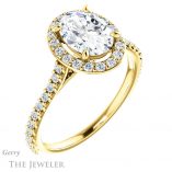 Oval Shaped Forever One Moissanite Engagement Ring #GTJ1153-oval-fo-y