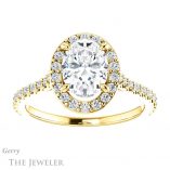 Oval Shaped Forever One Moissanite Engagement Ring #GTJ1153-oval-fo-y