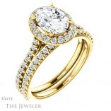 Oval Shaped Forever One Moissanite Engagement Ring #GTJ1153-oval-fo-y