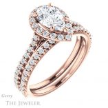 Pear Shaped Forever One Moissanite Engagement Ring #GTJ1153-pear-fb-r 6 Pear Shaped Forever Brilliant Moissanite Engagement Ring #GTJ1153-pear-fb-r