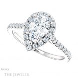 Pear Shaped Forever One Moissanite Engagement Ring #GTJ1153-pear-fb-w 5 Pear Shaped Forever Brilliant Moissanite Engagement Ring #GTJ1153-pear-fb-w