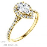 Pear Shaped Forever One Moissanite Engagement Ring #GTJ1153-pear-fb-y 4 Pear Shaped Forever Brilliant Moissanite Engagement Ring #GTJ1153-pear-fb-y