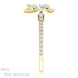 Pear Shaped Forever One Moissanite Engagement Ring #GTJ1153-pear-fb-y 3 Pear Shaped Forever Brilliant Moissanite Engagement Ring #GTJ1153-pear-fb-y