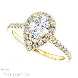 Pear Shaped Forever One Moissanite Engagement Ring #GTJ1153-pear-fb-y 5 Pear Shaped Forever Brilliant Moissanite Engagement Ring #GTJ1153-pear-fb-y