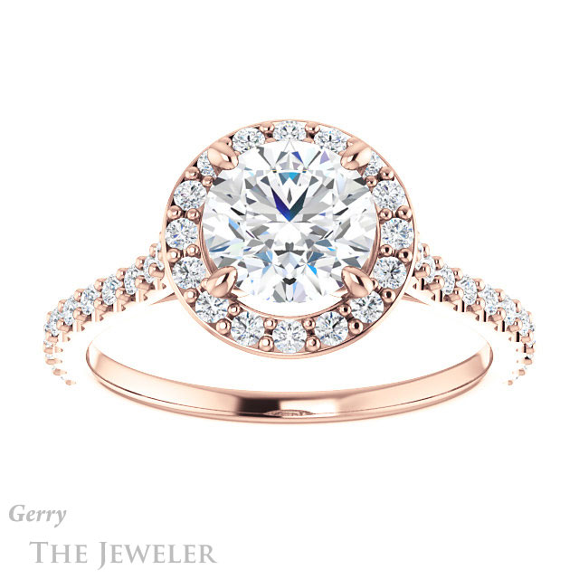 Round Cut Forever One Moissanite Engagement Ring #GTJ1153-round-fo-r