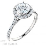 Round Cut Forever One Moissanite Engagement Ring #GTJ1153-round-fo-w 4 Round Cut Forever One Moissanite Engagement Ring #GTJ1153-round-fo-w