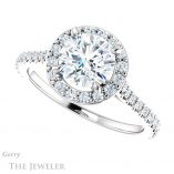 Round Cut Forever One Moissanite Engagement Ring #GTJ1153-round-fo-w 5 Round Cut Forever One Moissanite Engagement Ring #GTJ1153-round-fo-w