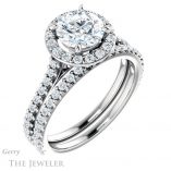 Round Cut Forever One Moissanite Engagement Ring #GTJ1153-round-fo-w 6 Round Cut Forever One Moissanite Engagement Ring #GTJ1153-round-fo-w