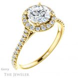 Round Cut Forever One Moissanite Engagement Ring #GTJ1153-round-fo-y