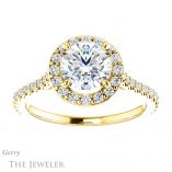Round Cut Forever One Moissanite Engagement Ring #GTJ1153-round-fo-y