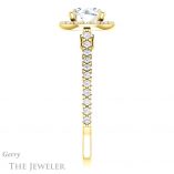 Round Cut Forever One Moissanite Engagement Ring #GTJ1153-round-fo-y