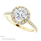 Round Cut Forever One Moissanite Engagement Ring #GTJ1153-round-fo-y