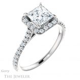 Princess Cut Forever One Moissanite Engagement Ring #GTJ1153-square-fo-w 4 Princess Cut Forever One Moissanite Engagement Ring #GTJ1153-square-fo-w