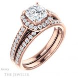 Cushion Cut Forever One Moissanite Engagement Ring #GTJ1154-cushion-fo-r