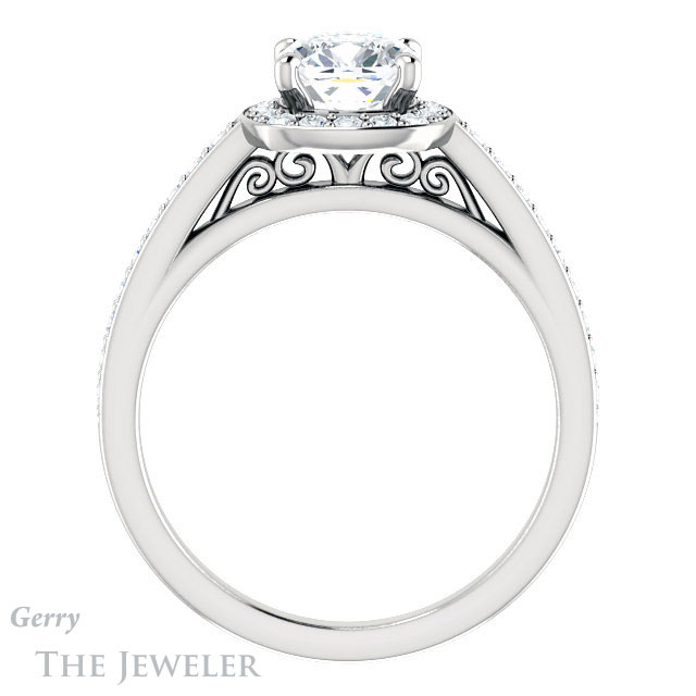Cushion Cut Forever One Moissanite Engagement Ring #GTJ1154-cushion-fo-w