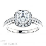 Cushion Cut Forever One Moissanite Engagement Ring #GTJ1154-cushion-fo-w